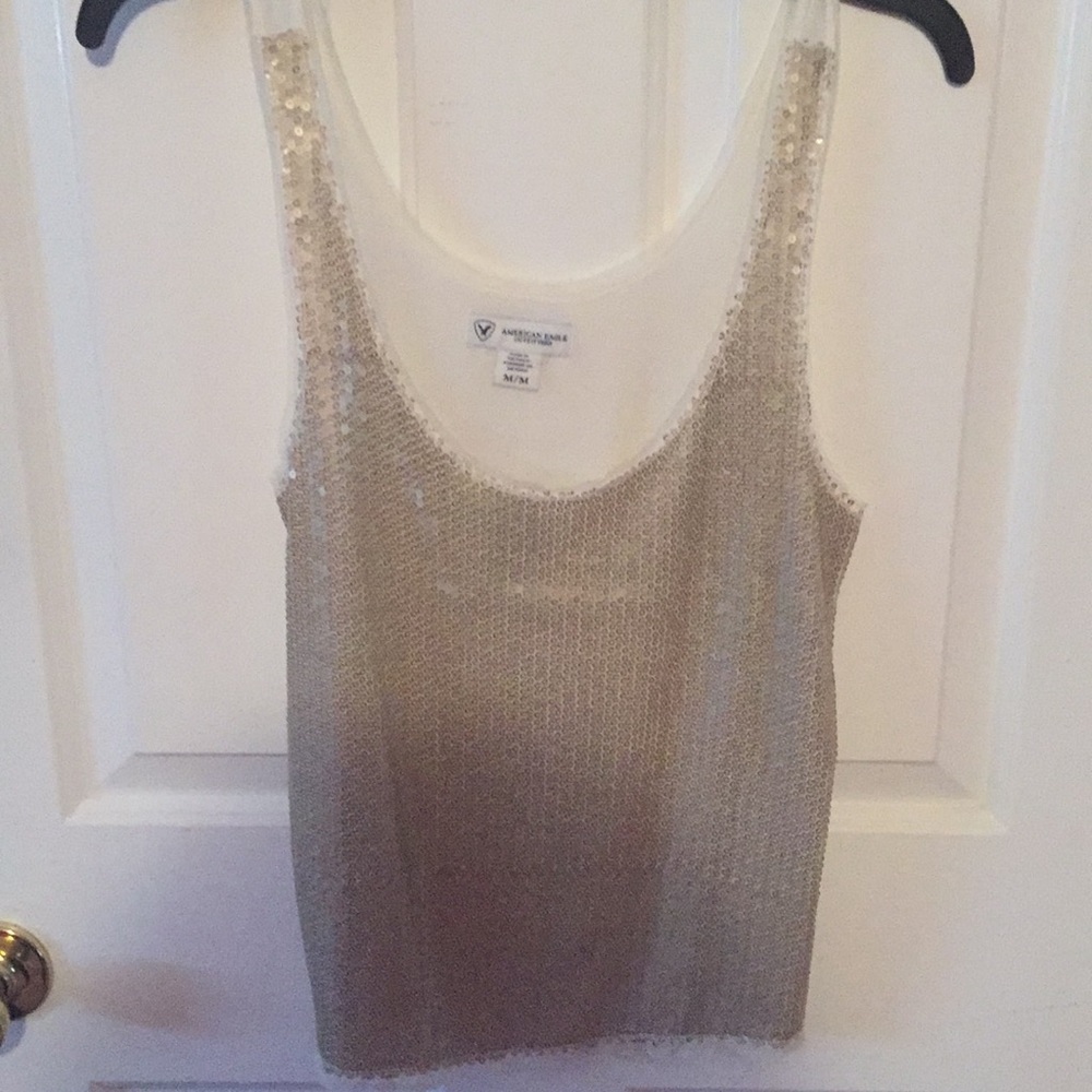 Cream sparkly top